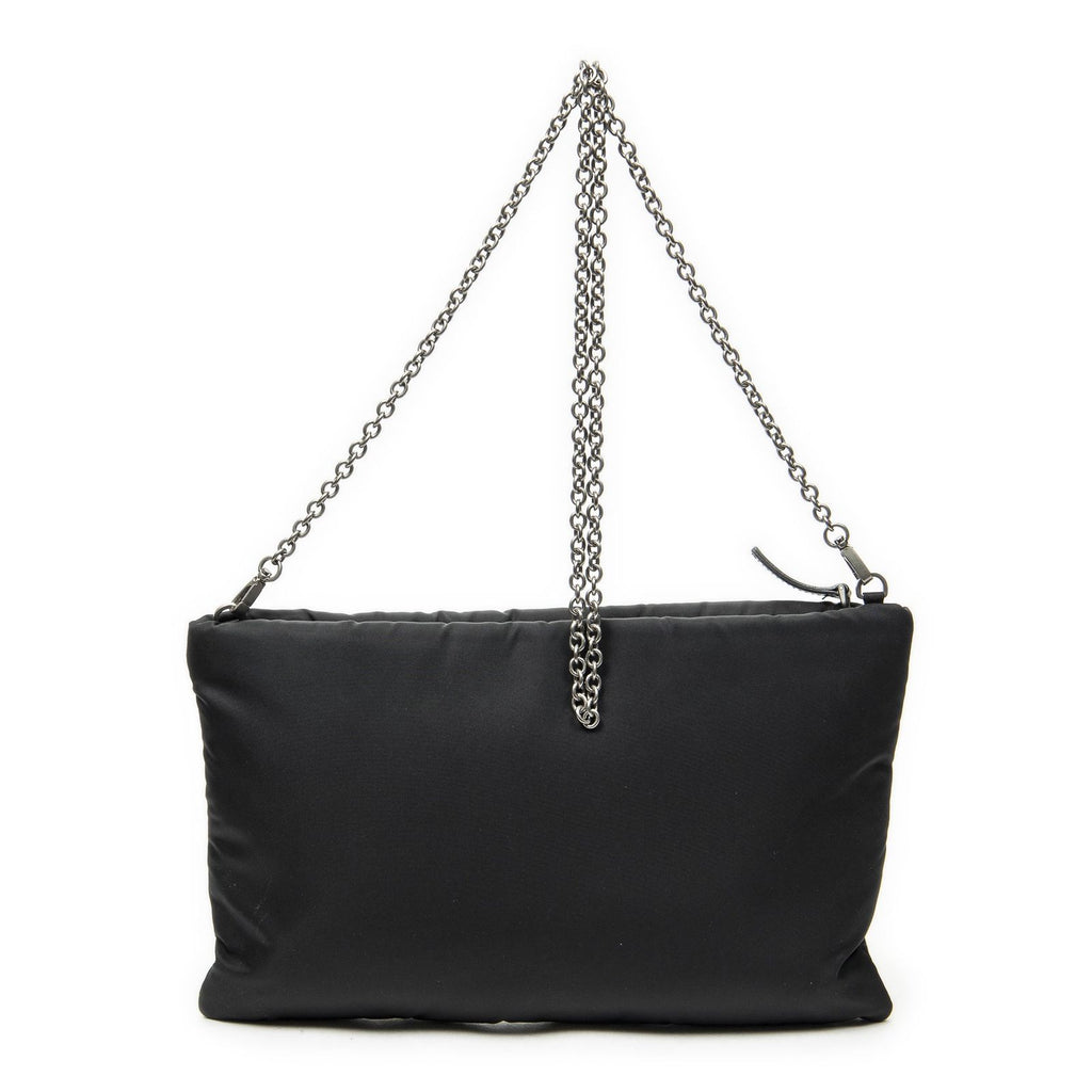 Prada Printed Chain Pouch Crossbody Black Printnylon Canvas — view 5