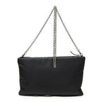 Prada Printed Chain Pouch Crossbody Black Printnylon Canvas — view 5