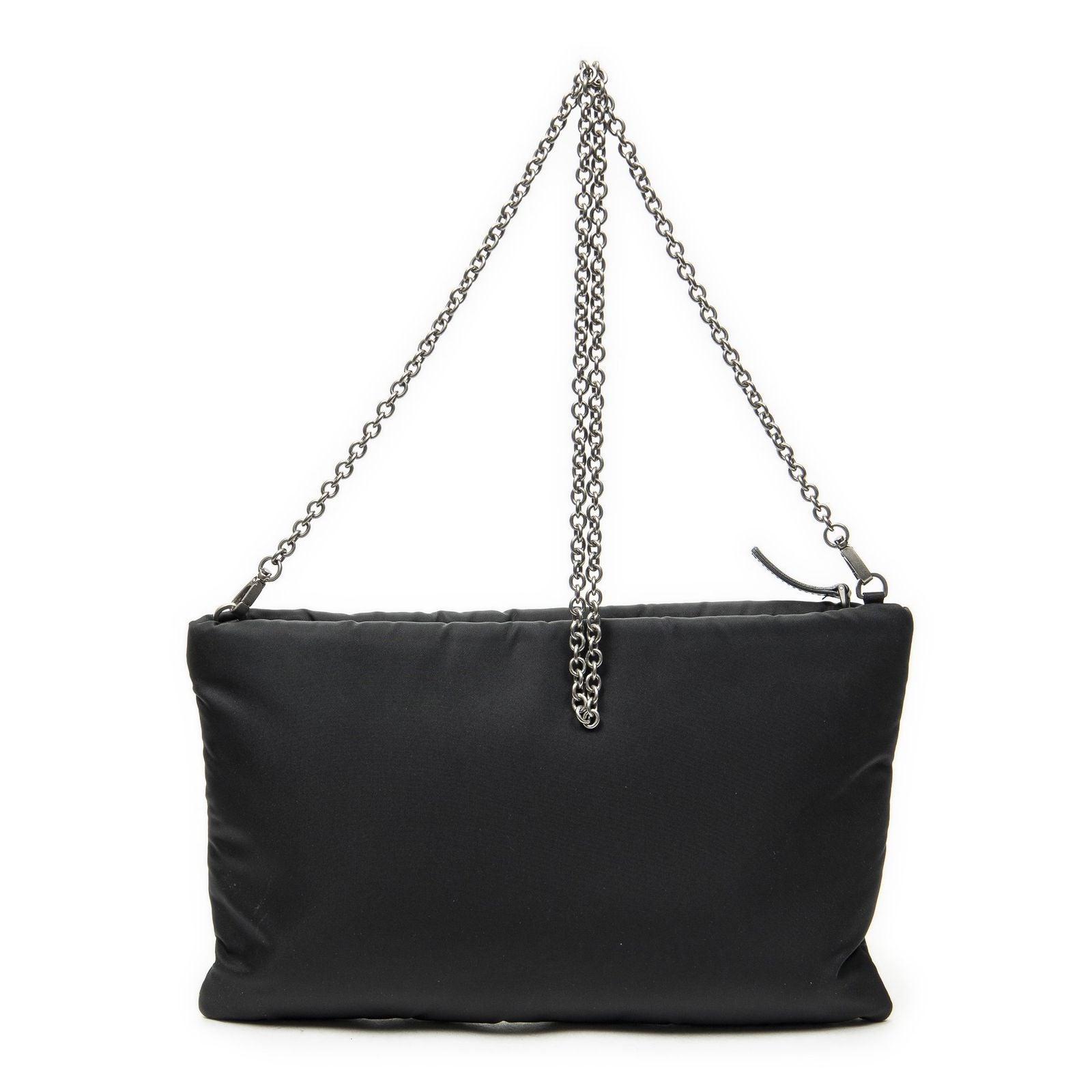 Prada Printed Chain Pouch Crossbody Black Printnylon Canvas — view 5