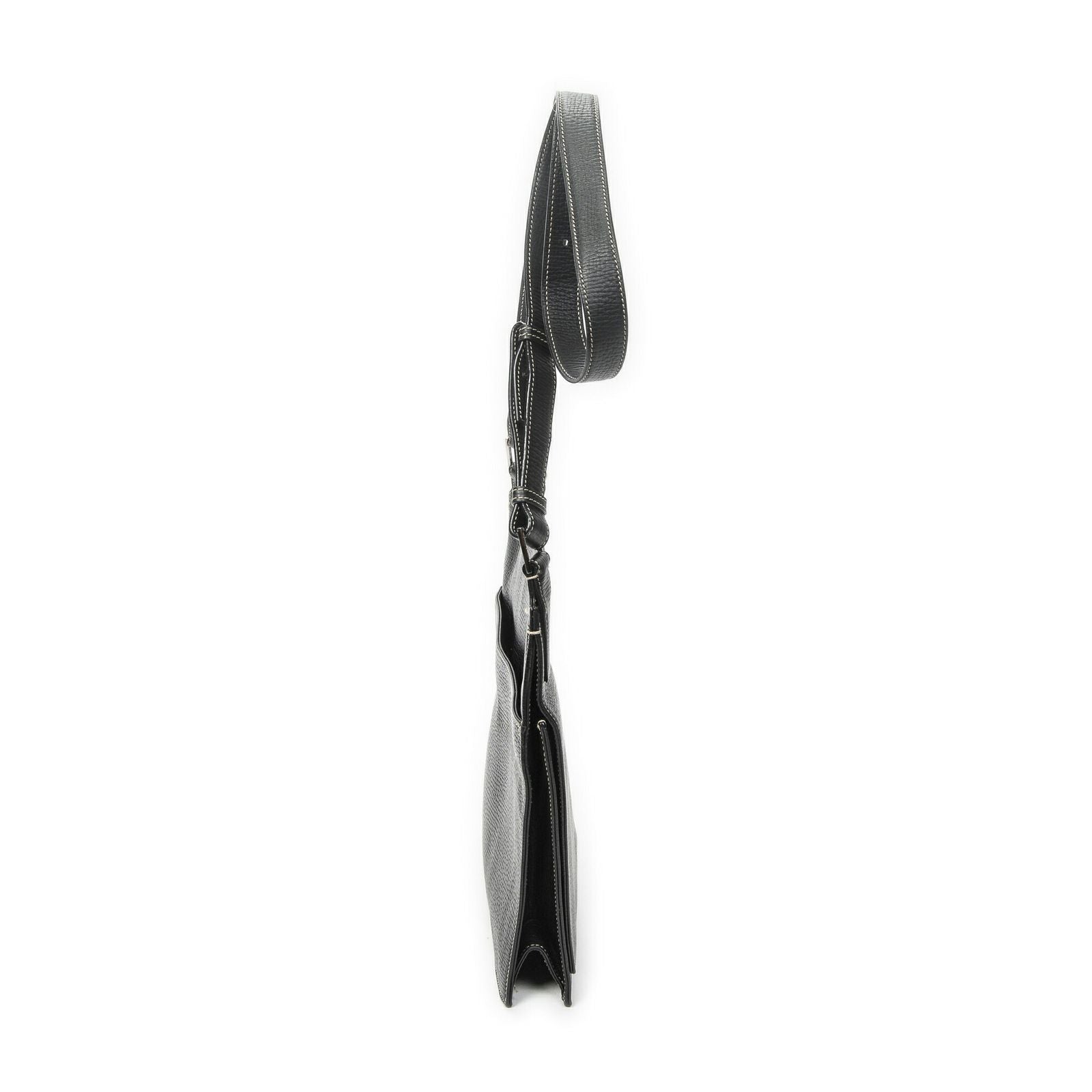 Loewe Flatmessenger Black Grain Calf Leather Shoulder — view 4