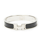 Hermes Clic Clac Bracelet Black Silver Plating — view 2