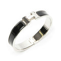 Hermes Clic Clac Bracelet Black Silver Plating