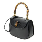 Gucci Bamboo Top Handle Flap Black Calfskin Leather — view 2