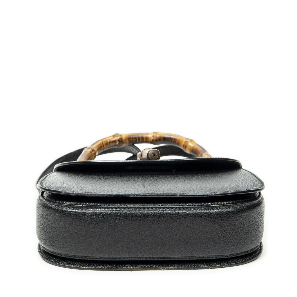 Gucci Bamboo Top Handle Flap Black Calfskin Leather — view 6