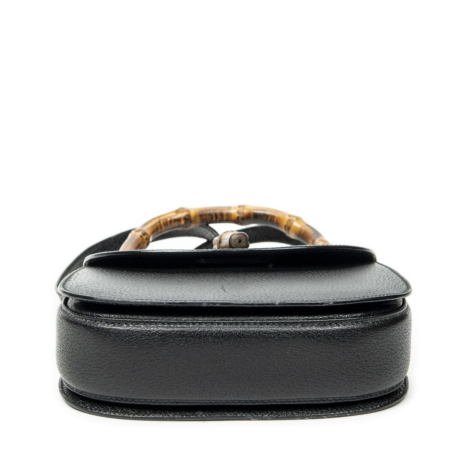 Gucci Bamboo Top Handle Flap Black Calfskin Leather — view 6