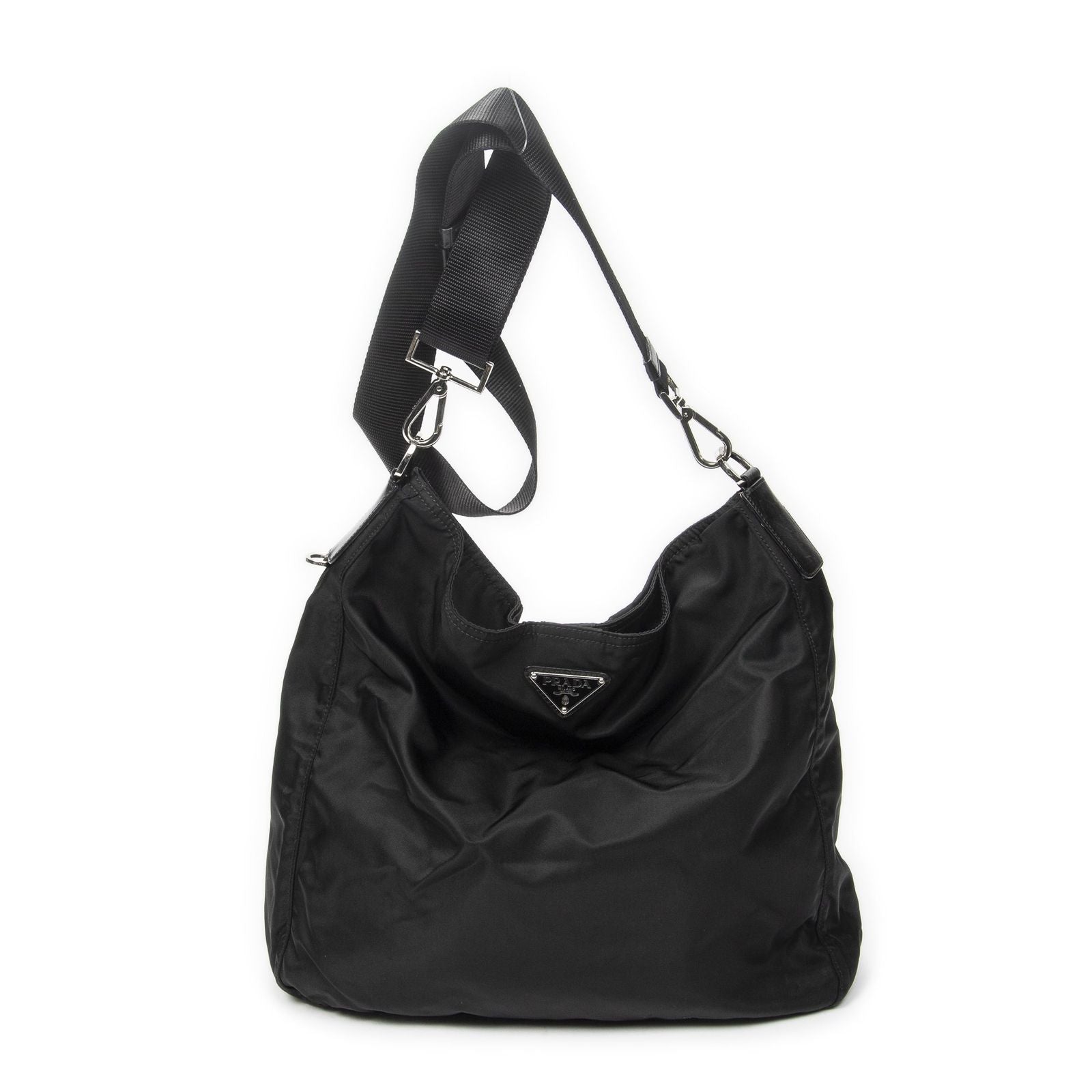 Prada Flap Messenger Black Nylon Canvas