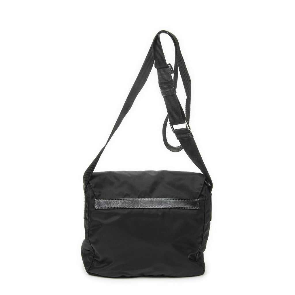 Prada Small Buckle Flap Messenger Black Nylon Canvas — view 5