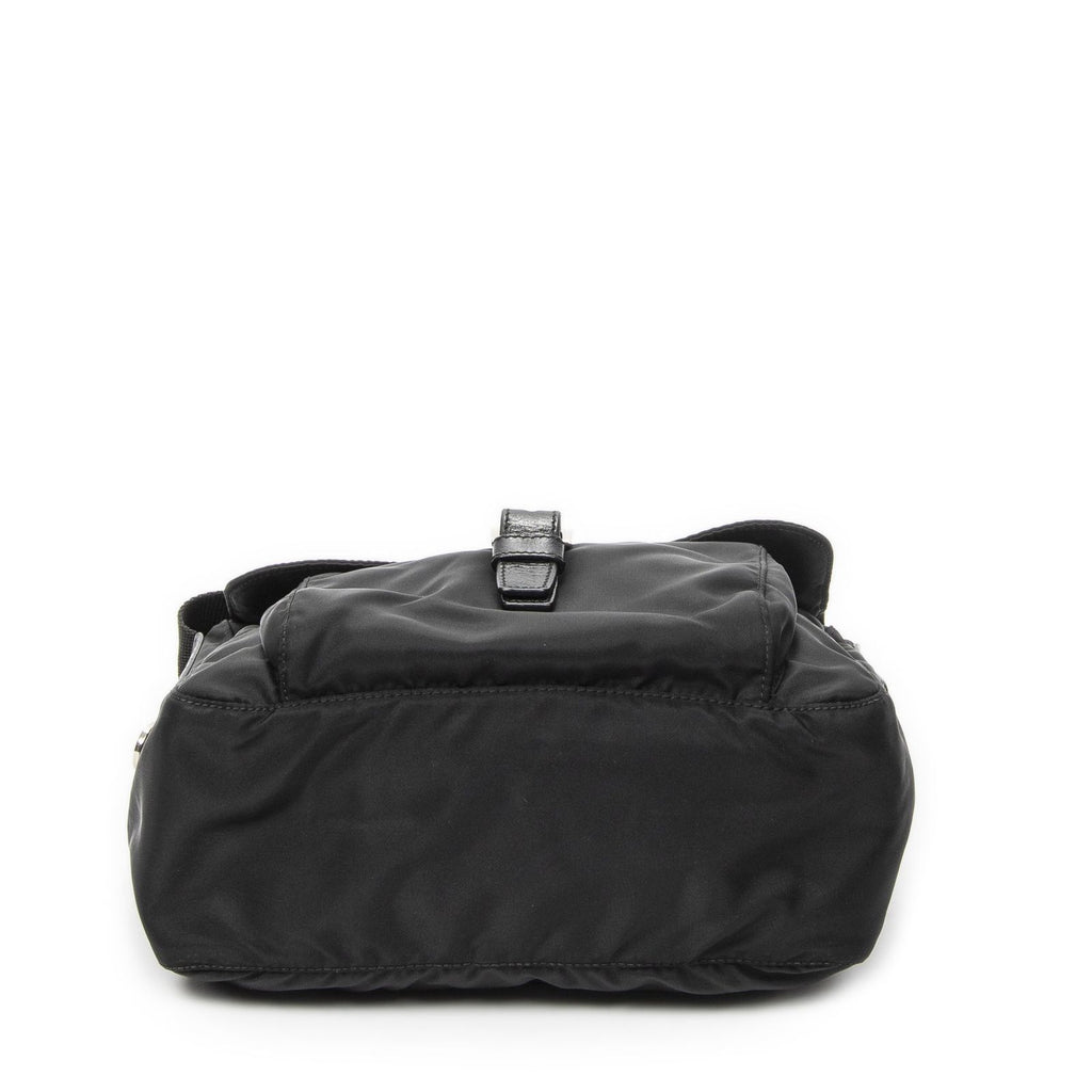 Prada Small Buckle Flap Messenger Black Nylon Canvas — view 6