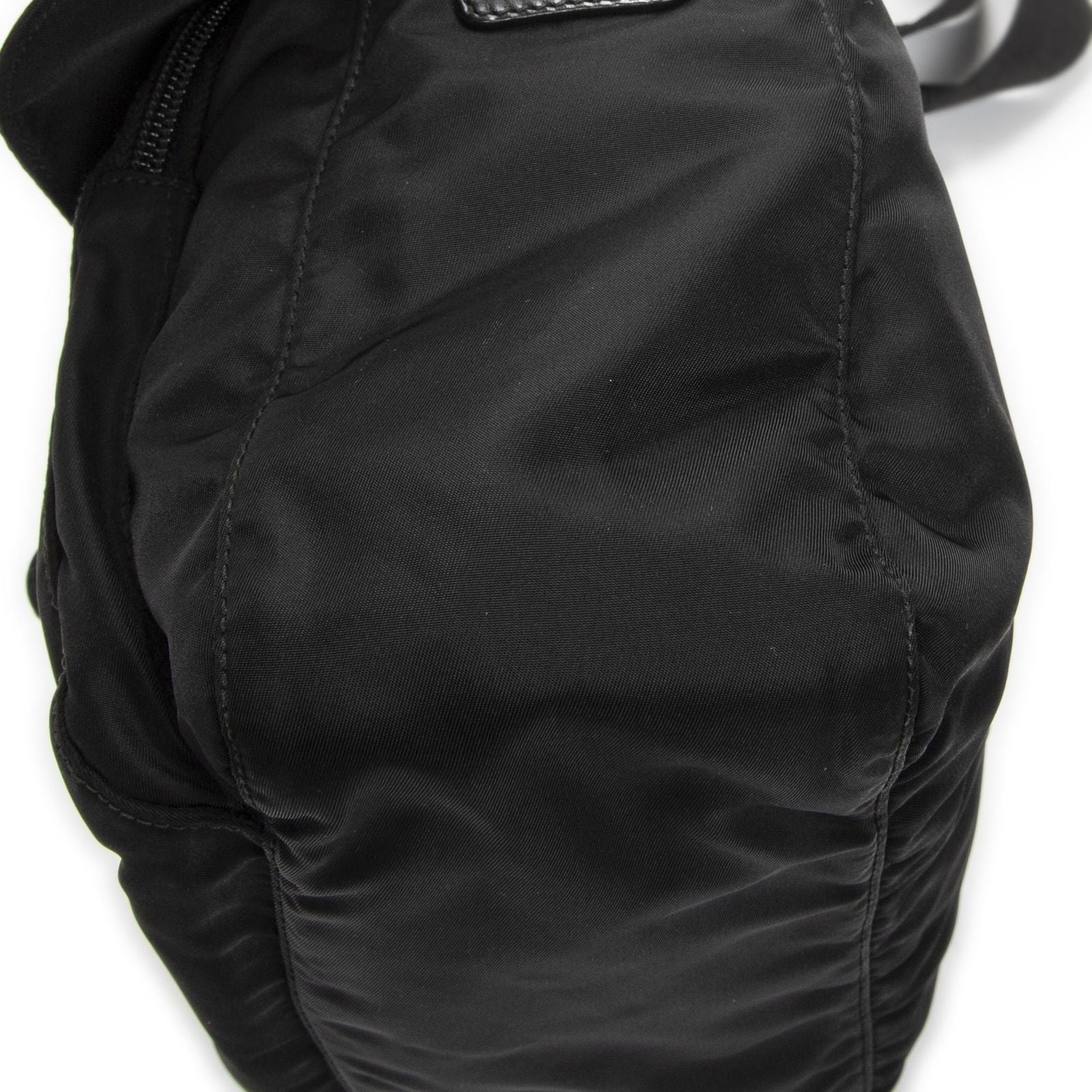 Prada Small Buckle Flap Messenger Black Nylon Canvas — view 8
