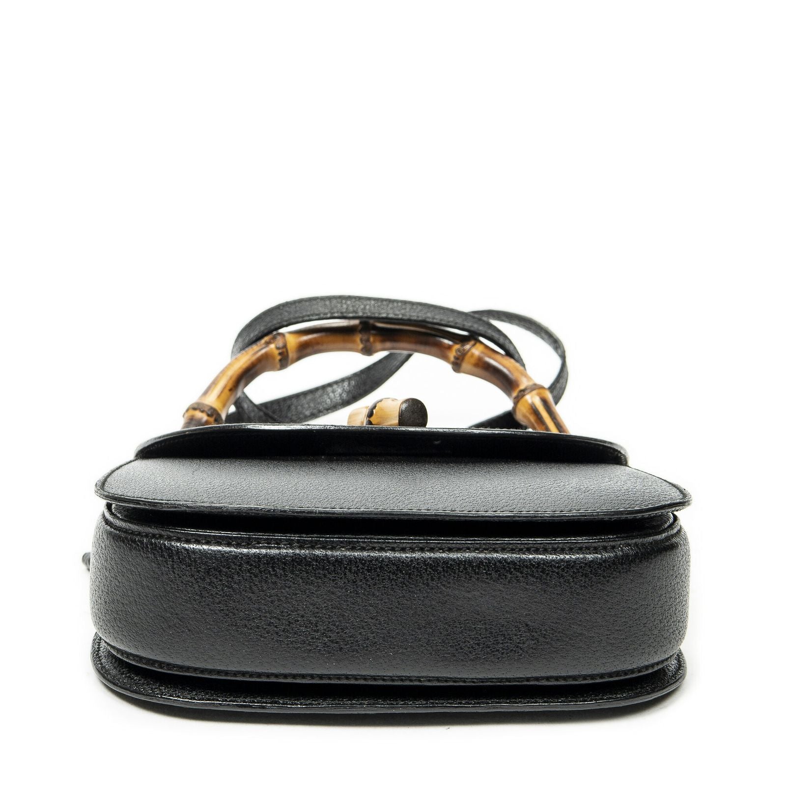 Gucci Bamboo Top Handle Flap Black Calfskin Leather — view 6