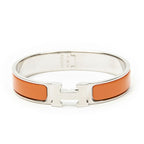 Hermes Clic Clac Bracelet Orange Silver Plating — view 2