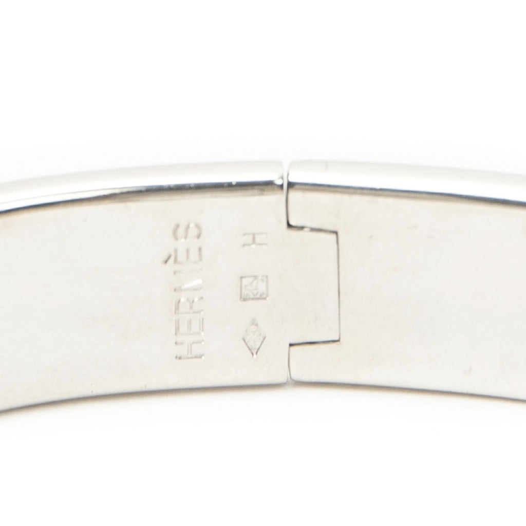Hermes Clic Clac Bracelet Orange Silver Plating — view 4