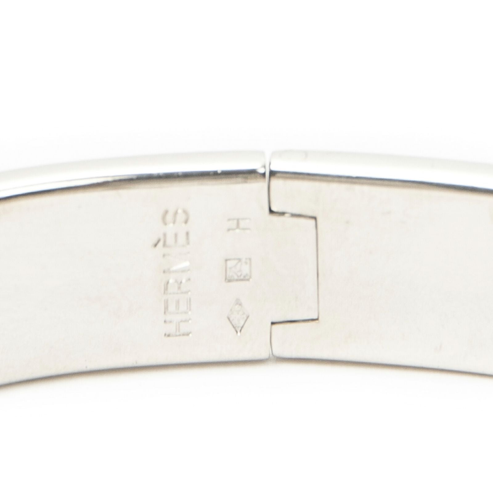 Hermes Clic Clac Bracelet Orange Silver Plating — view 4