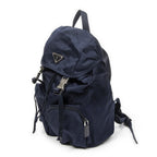 Prada Drawstring Flap Backpack Navy Nylon Canvas — view 2