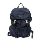 Prada Drawstring Flap Backpack Navy Nylon Canvas
