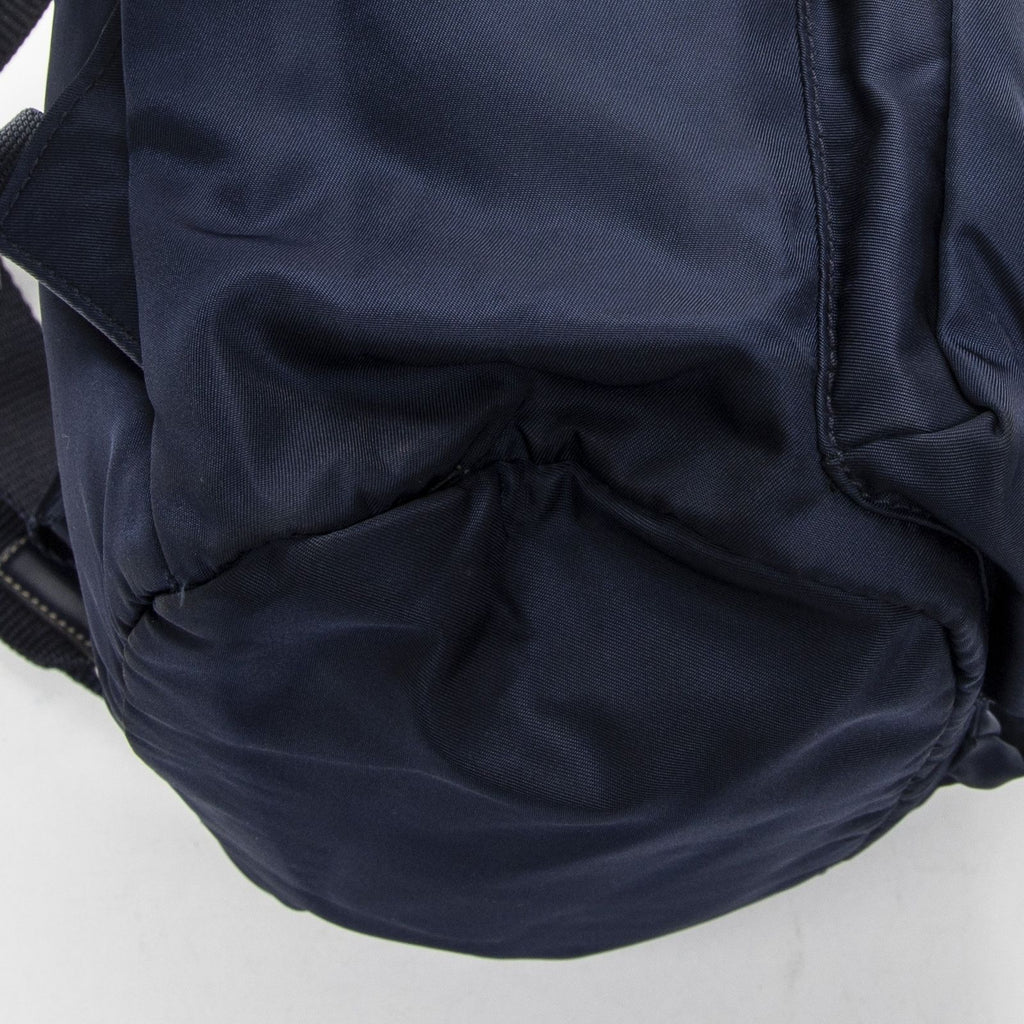 Prada Drawstring Flap Backpack Navy Nylon Canvas — view 7