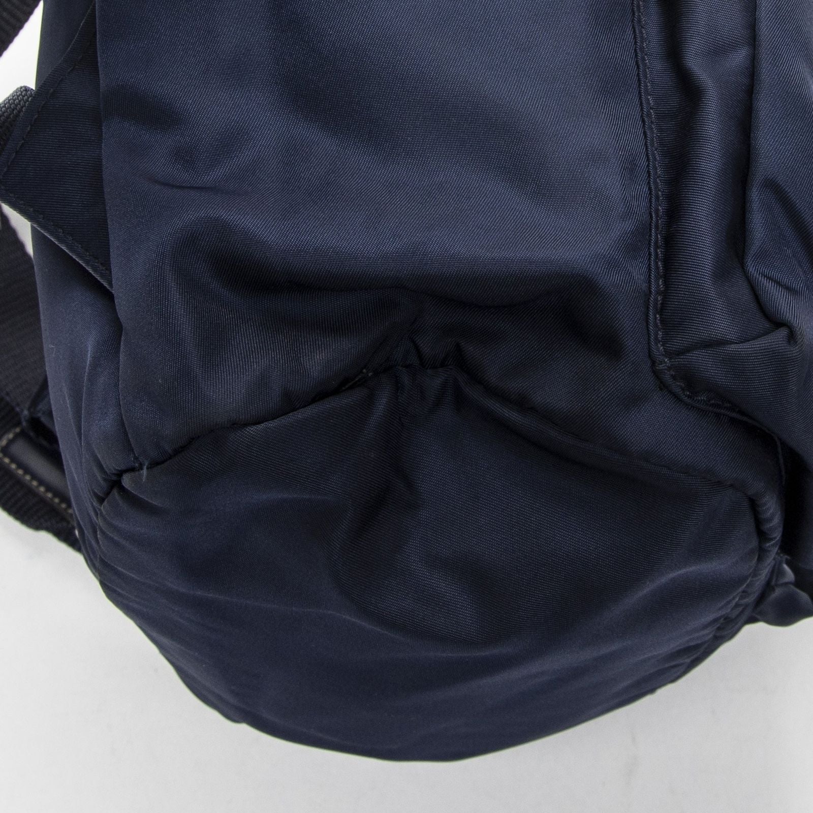 Prada Drawstring Flap Backpack Navy Nylon Canvas — view 7