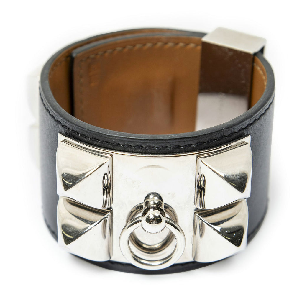 Hermes Chien Bracelet Black Leather