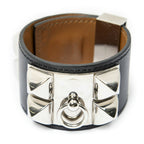 Hermes Chien Bracelet Black Leather