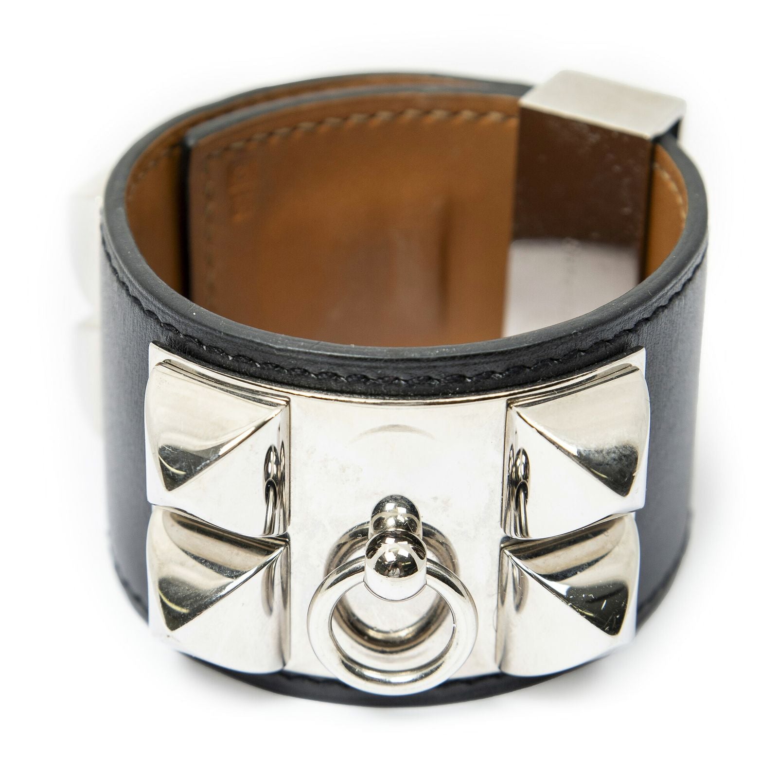 Hermes Chien Bracelet Black Leather