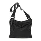 Prada Flatmessenger Black Nylon Canvas Shoulder