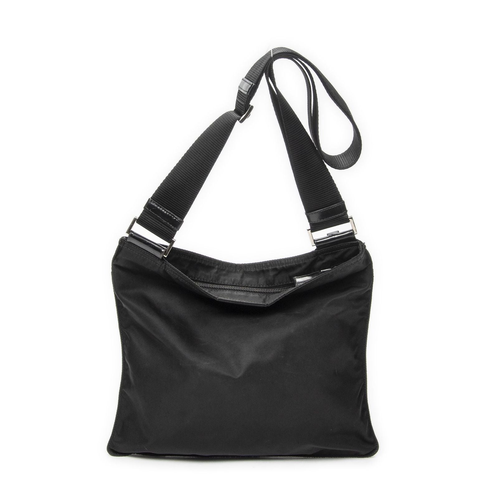 Prada Flatmessenger Black Nylon Canvas Shoulder — view 5