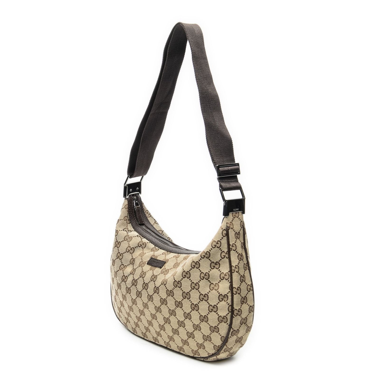 Gucci Round Zip Messenger Beige Brown GG Canvas Shoulder — view 2