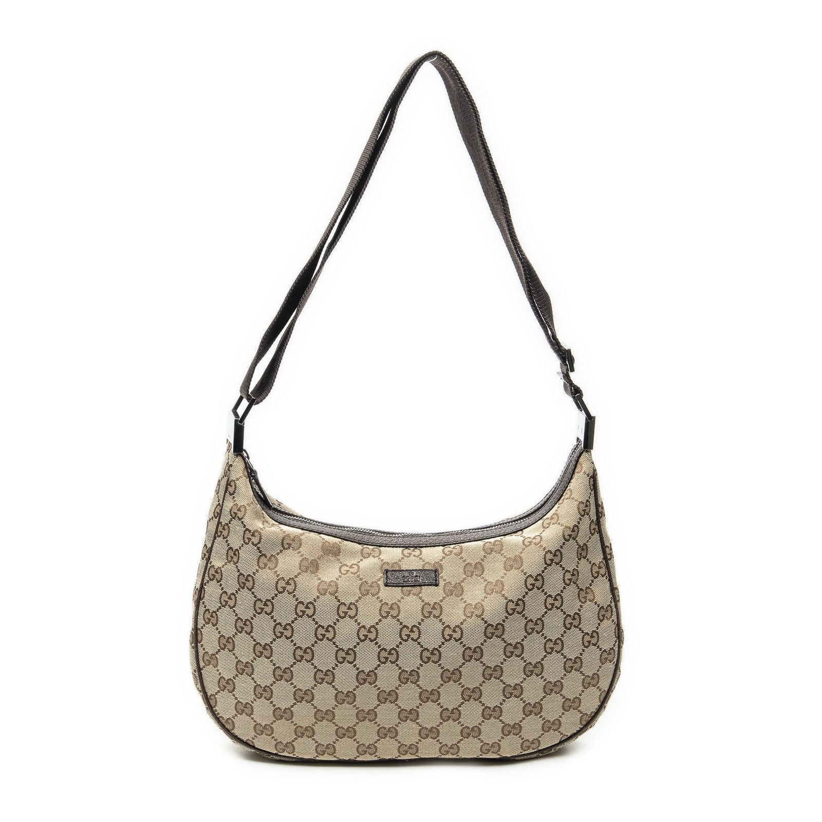Gucci Round Zip Messenger Beige Brown GG Canvas Shoulder