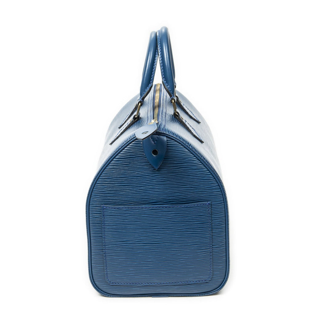 Louis Vuitton Speedy Blue Epi Handbag — view 3