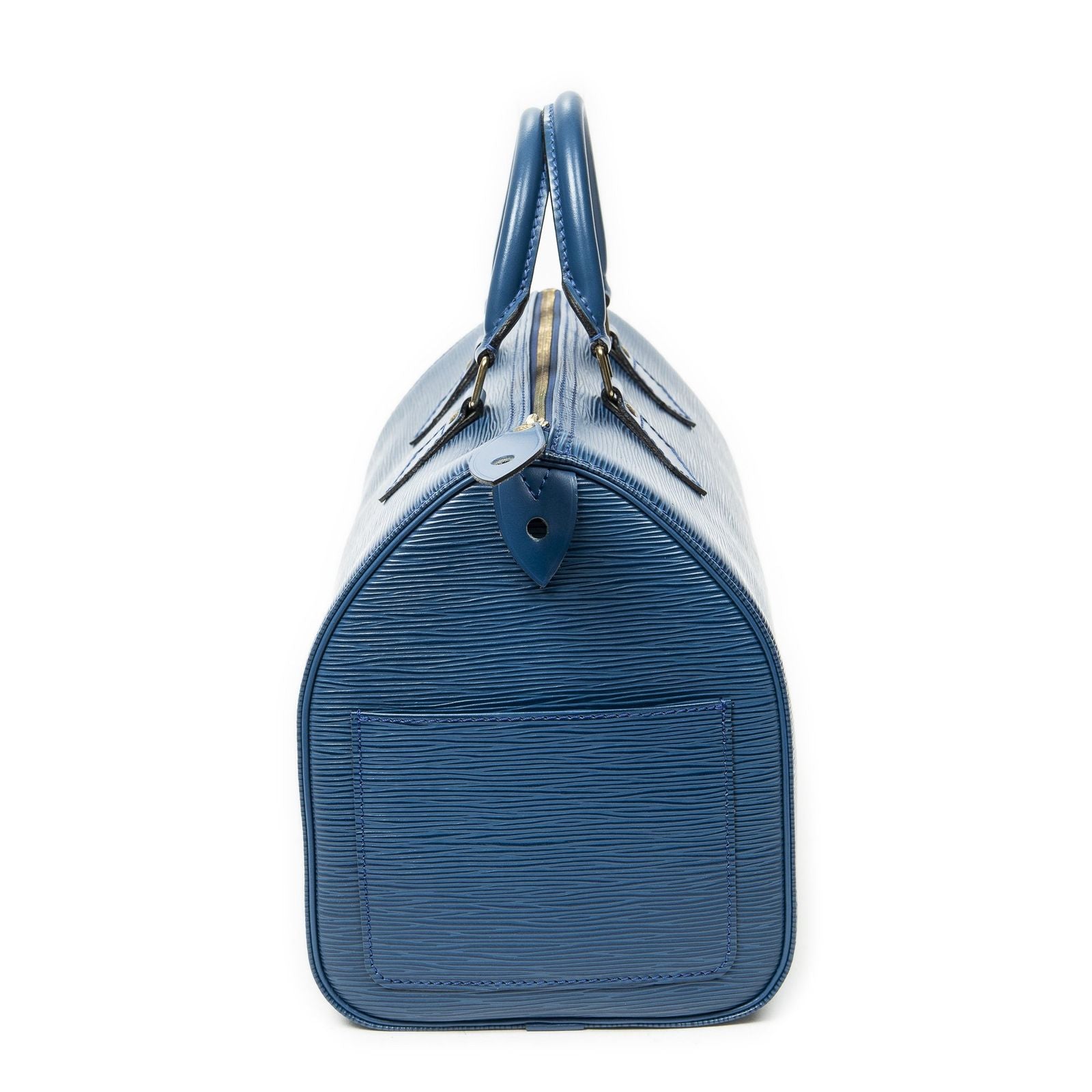 Louis Vuitton Speedy Blue Epi Handbag — view 3