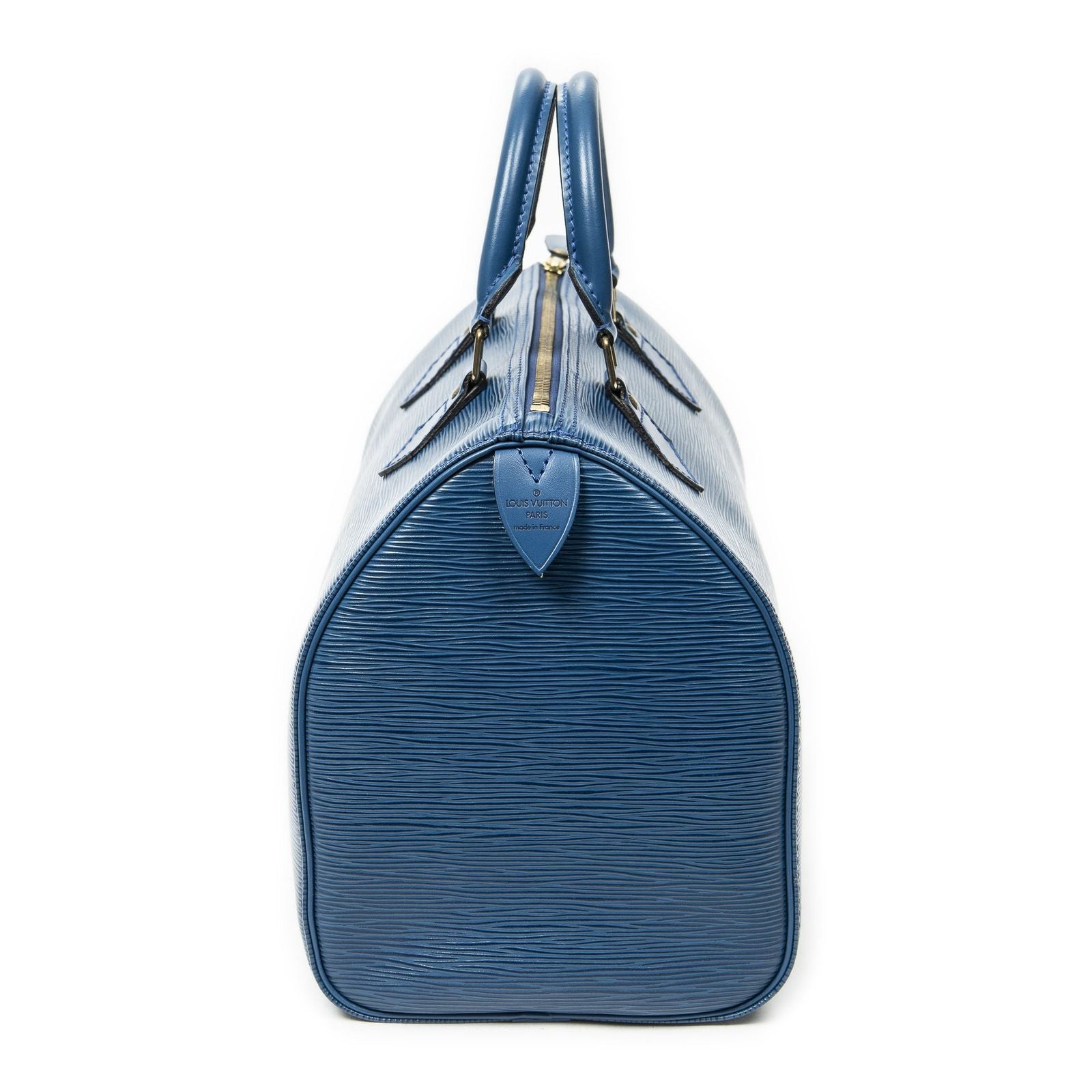 Louis Vuitton Speedy Blue Epi Handbag — view 4