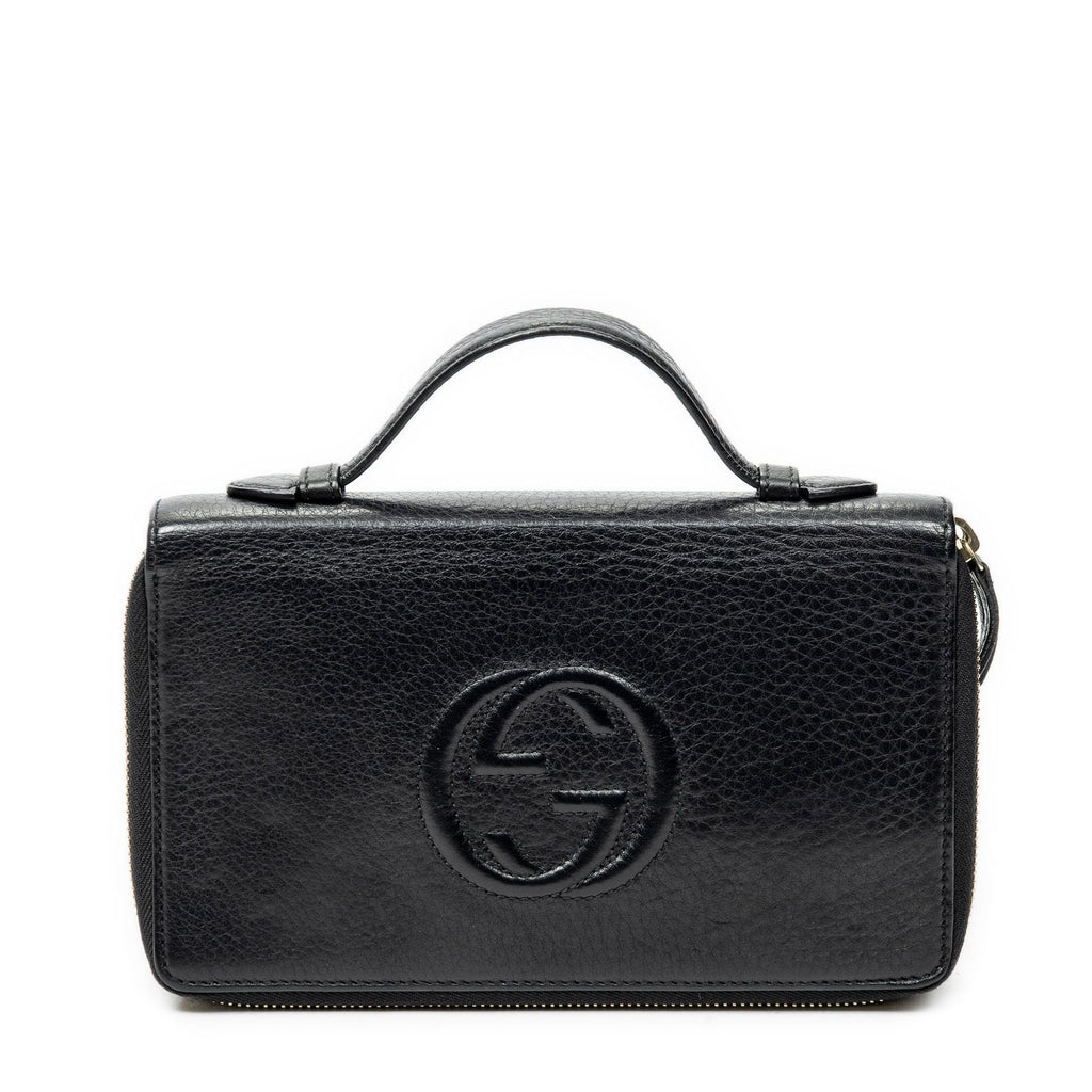 Gucci Soho Clutch Black Calfskin Leather