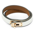 Hermes Kelly Double Tour Bracelet Lightgreen Leather
