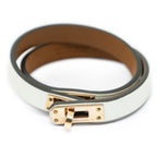 Hermes Kelly Double Tour Bracelet Lightgreen Leather