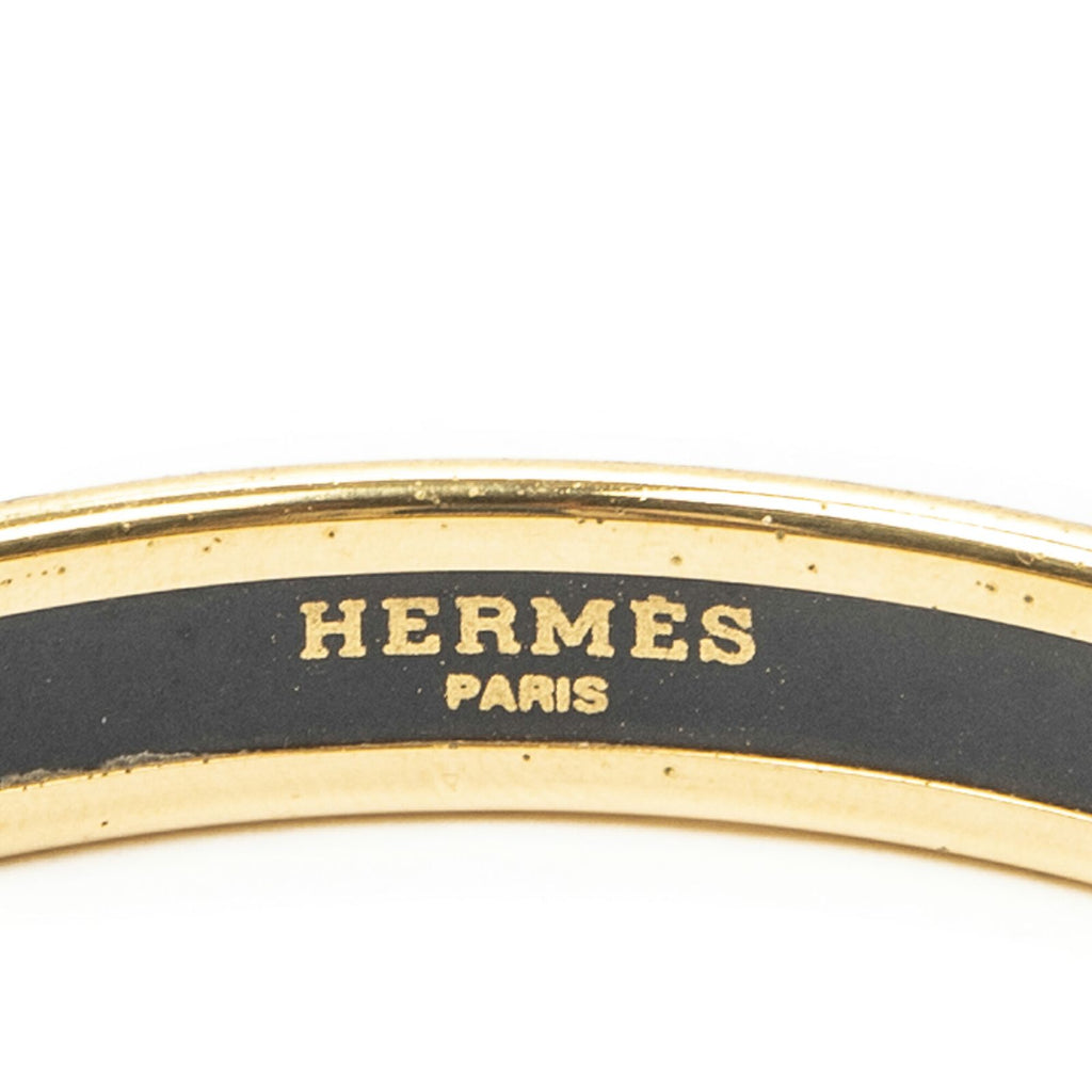 Hermes Enamel Bangle Blue Gold Ribbon Motifa Bracelet — view 4