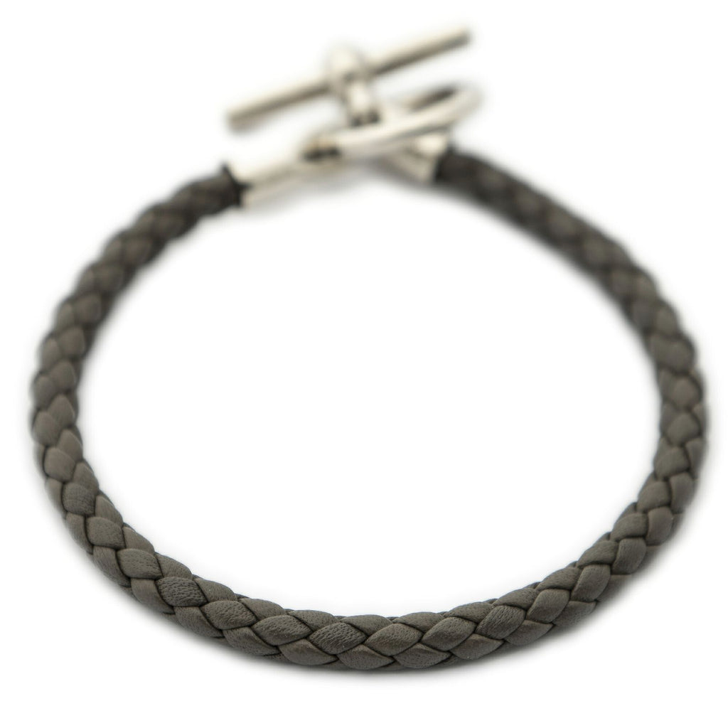 Hermes Glenan Wrap Bracelet Gray Calfskin — view 2