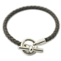 Hermes Glenan Wrap Bracelet Gray Calfskin