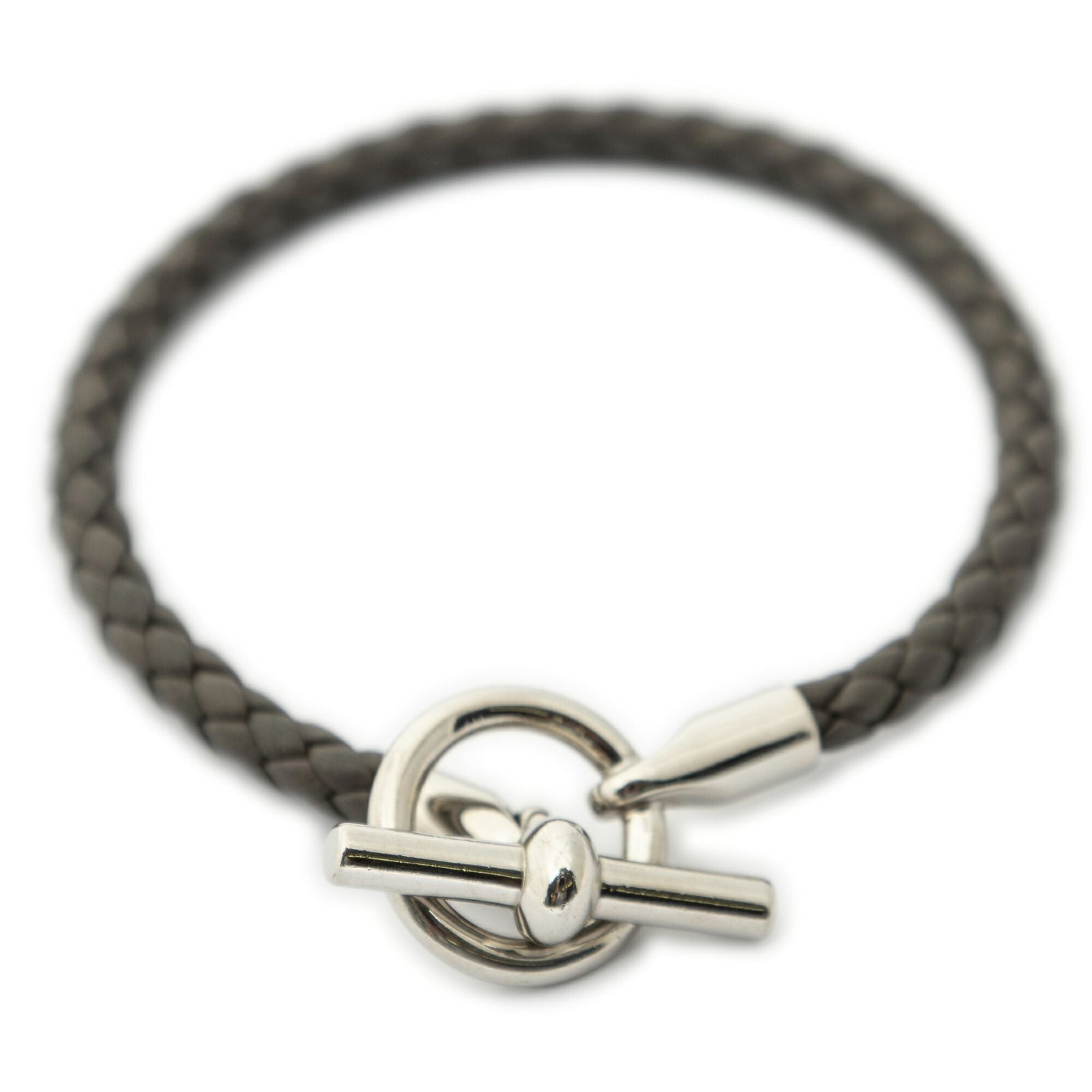 Hermes Glenan Wrap Bracelet Gray Calfskin