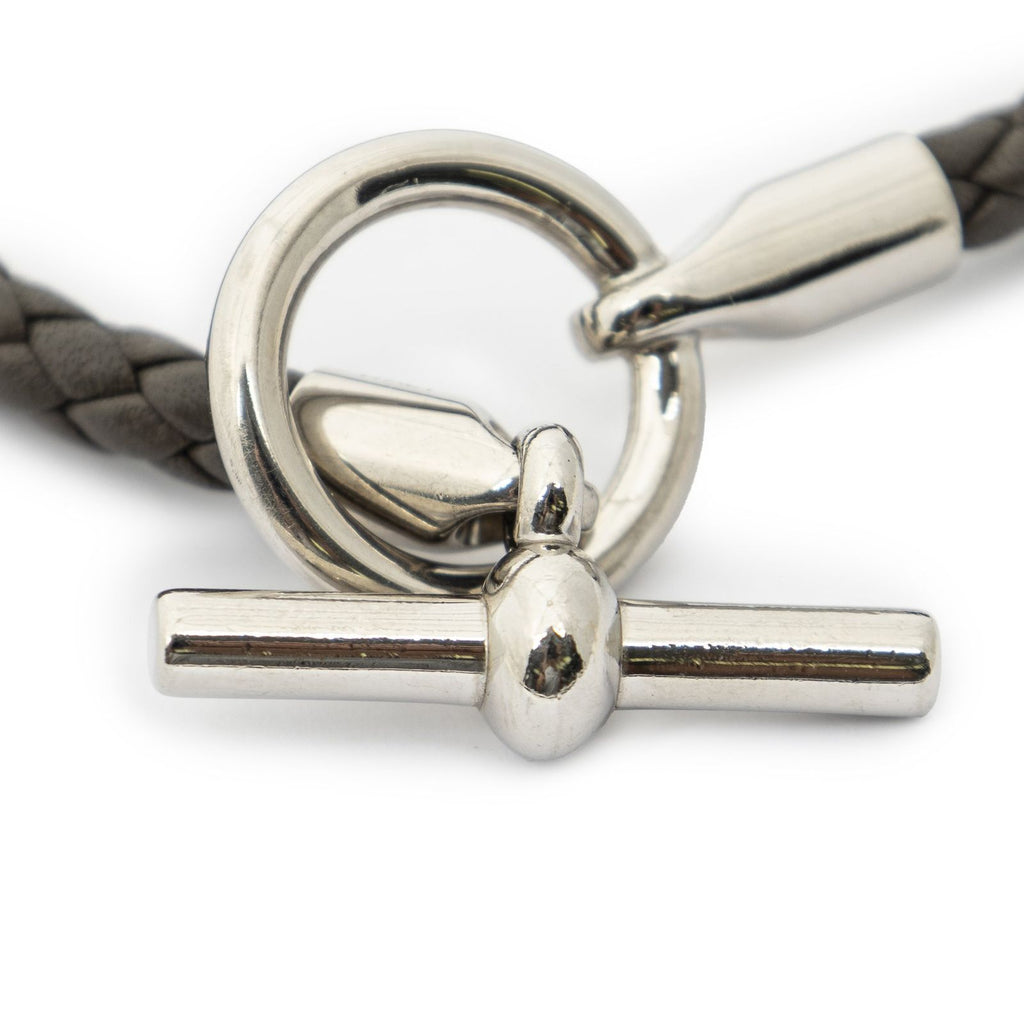 Hermes Glenan Wrap Bracelet Gray Calfskin — view 3
