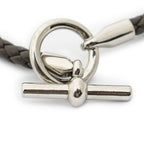 Hermes Glenan Wrap Bracelet Gray Calfskin — view 3