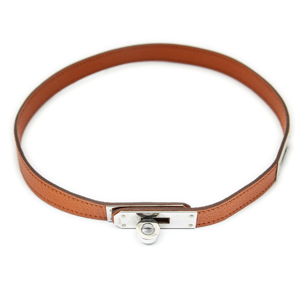 Hermes Kelly Lariat Necklace Orange Chezblanc