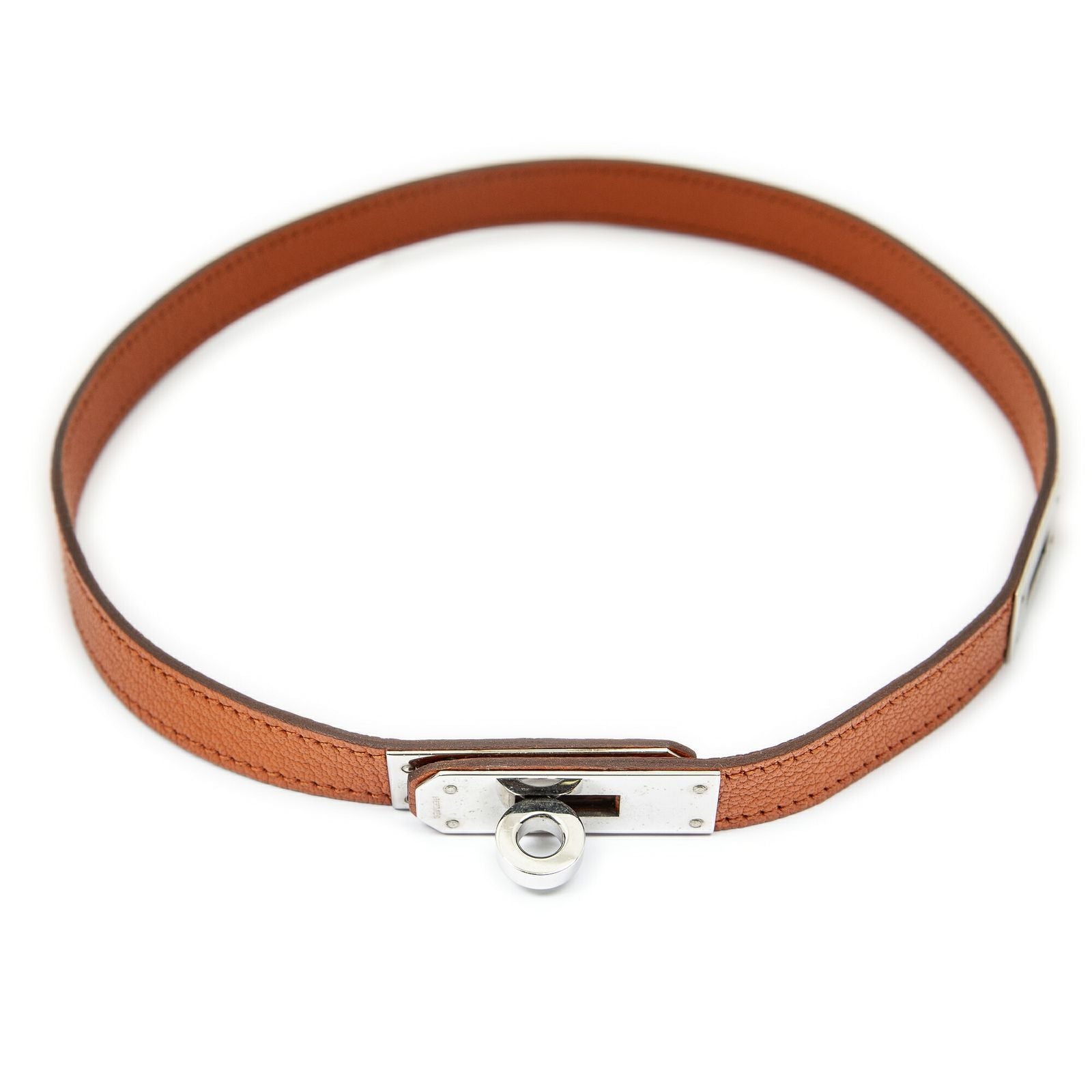 Hermes Kelly Lariat Necklace Orange Chezblanc
