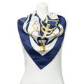 Hermes Scarf Blue White 100% Twillsilk