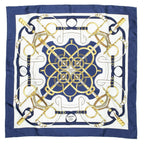 Hermes Scarf Blue White 100% Twillsilk — view 2