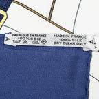 Hermes Scarf Blue White 100% Twillsilk — view 5