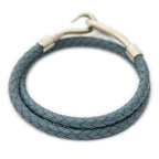 Hermes Jumbohook Double Bracelet Blue Calfskin — view 2