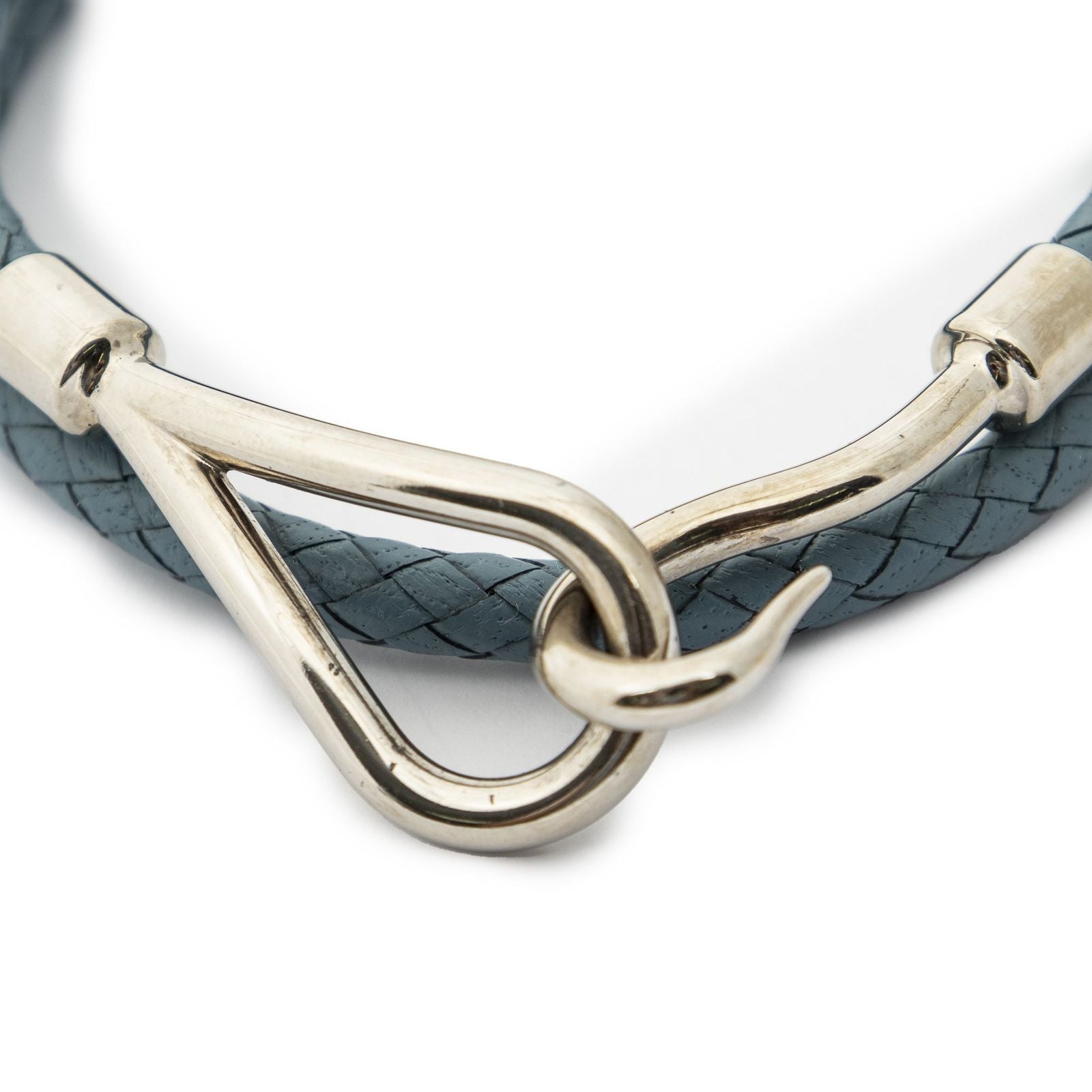 Hermes Jumbohook Double Bracelet Blue Calfskin — view 3