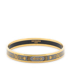 Hermes Enamel Bangle Gray Pumochi Bracelet — view 2