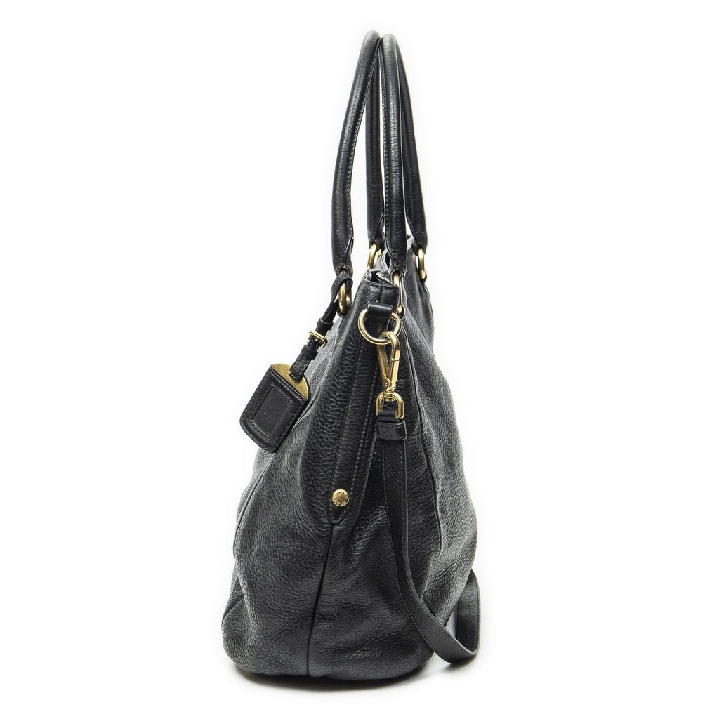 Prada Convertible Tote Black Vitello Dyno — view 3