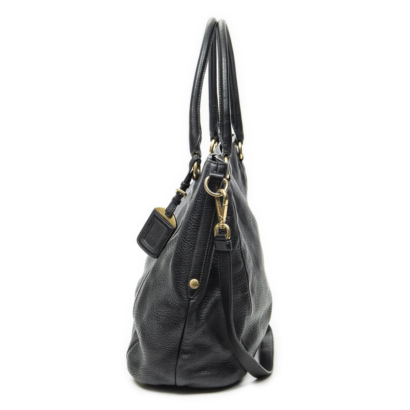 Prada Convertible Tote Black Vitello Dyno — view 3